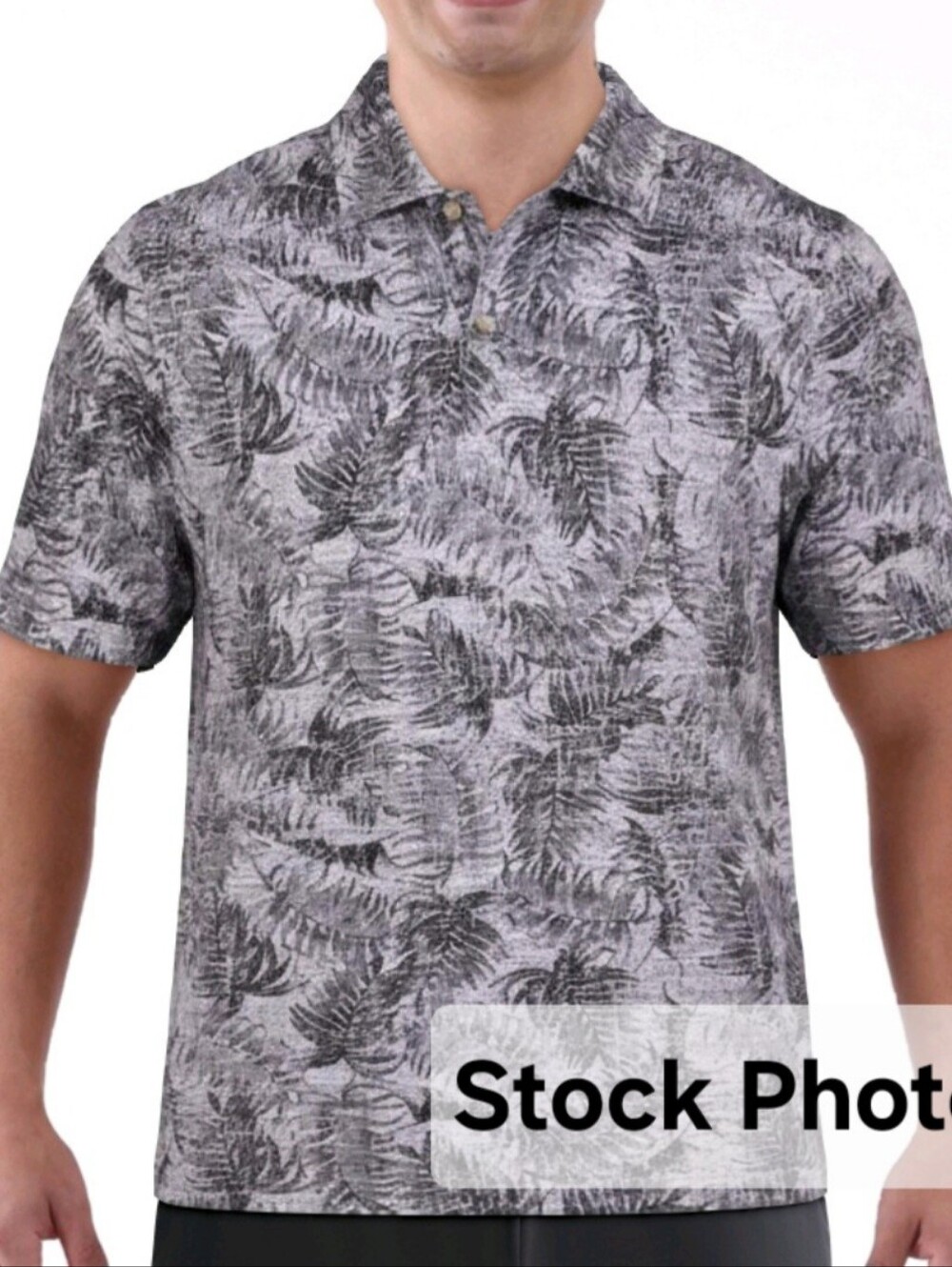 Men's Chaps Everyday Performance Soft Short Sleeve Polo Shirt Palm Leaf